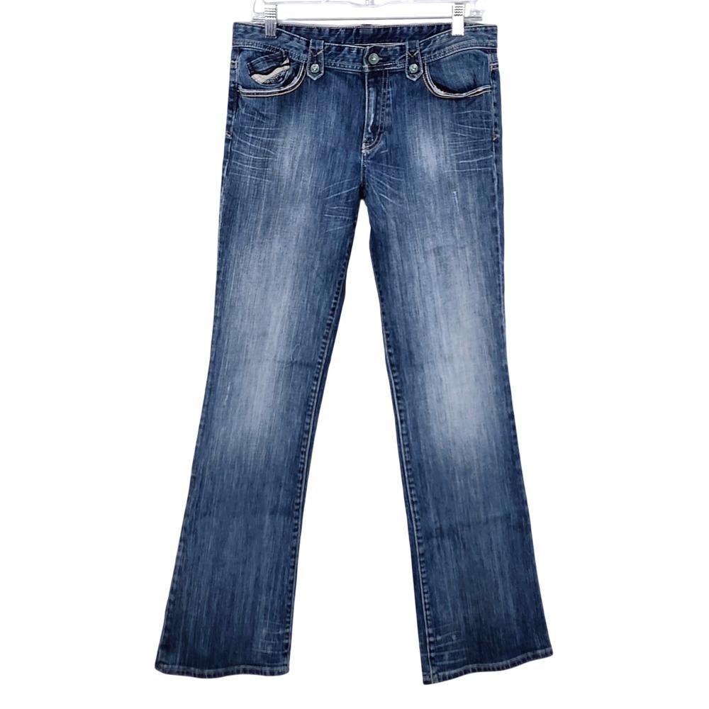 Armani Exchange AX Bootcut Jeans Size 10 Reg Mid-Rise Medium Wash Stretch‎ Denim
